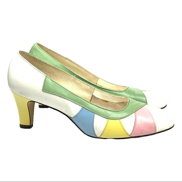 Vintage Shoes - Vitality designer collection 8 multicolored leather vintage Union made 50s 60s